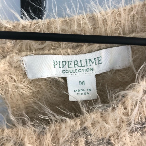 Piperlime Mohair Leopard Keyhole Sweater - Picture 4 of 8